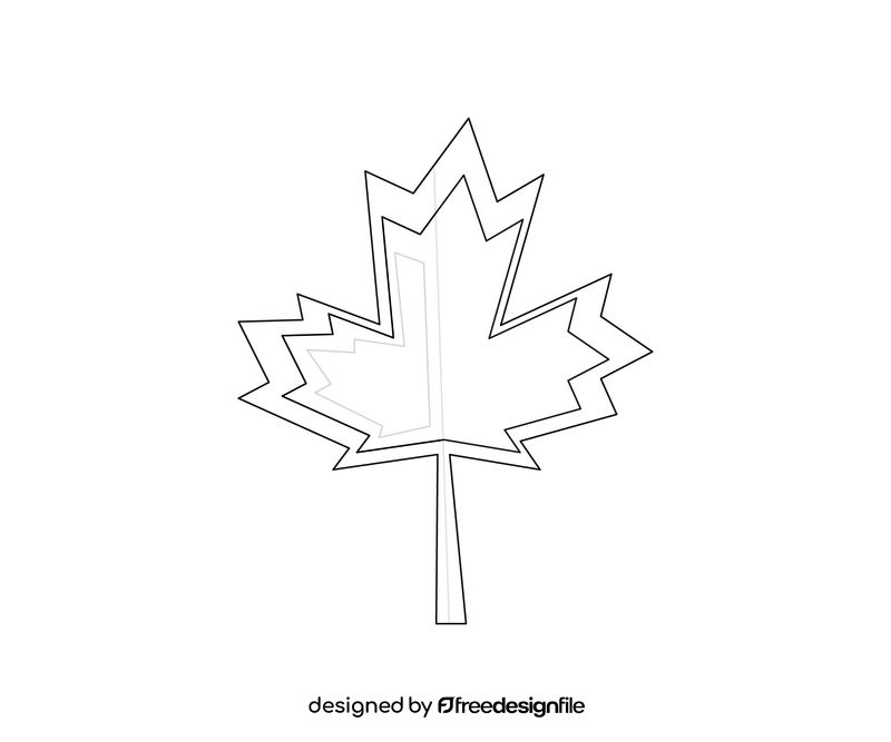 Canada cartoon maple leaf black and white clipart