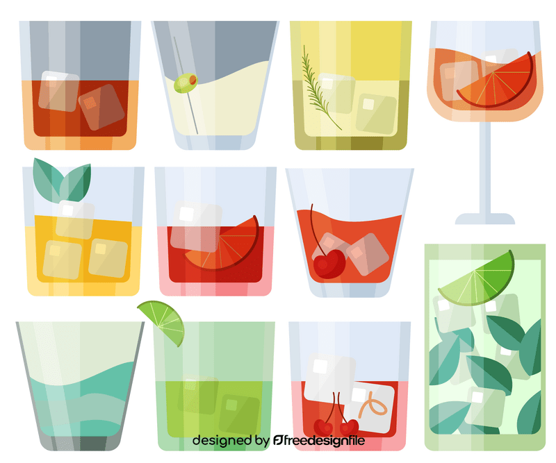 Tropical cocktails vector