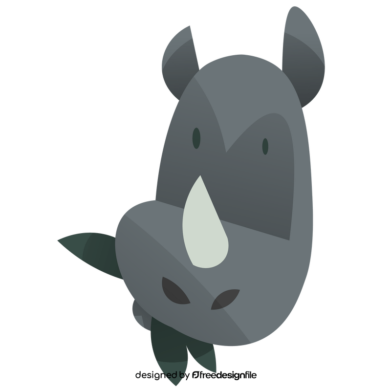 Cartoon rhino eating clipart