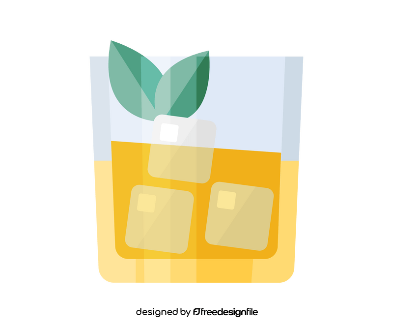 Mint julep cocktail illustration clipart