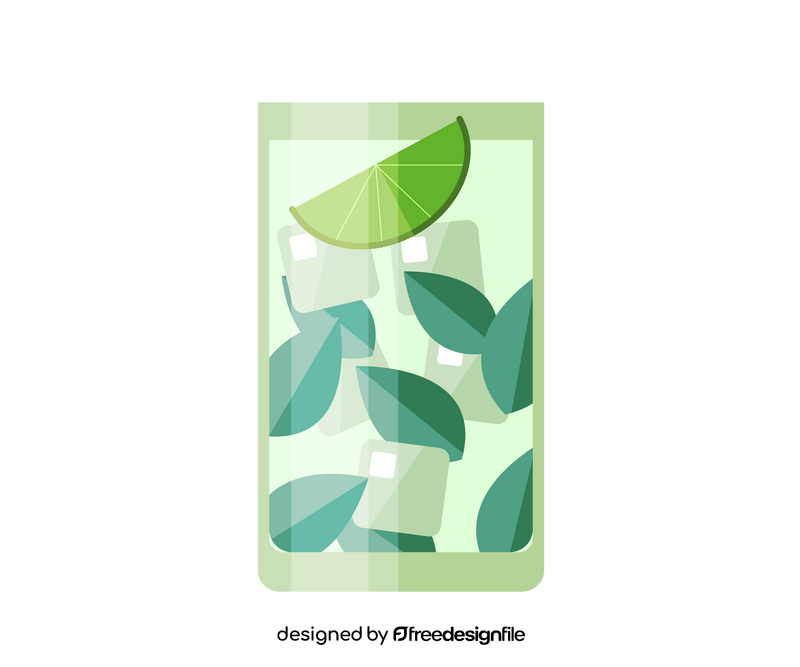 Mojito cocktail lime drink clipart