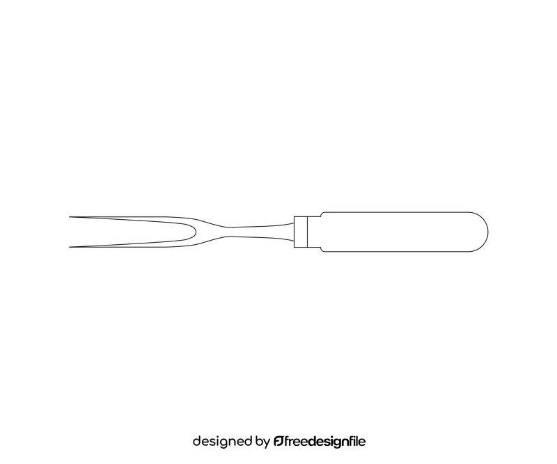 Two prong fork black and white clipart