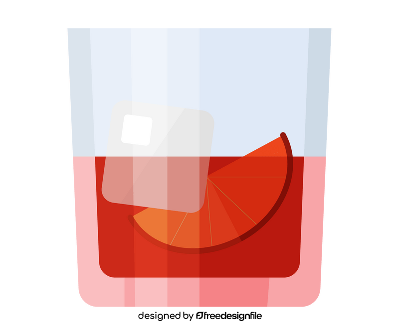 Negroni alcoholic cocktail clipart