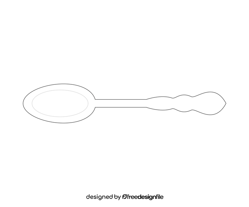 Spoon free black and white clipart