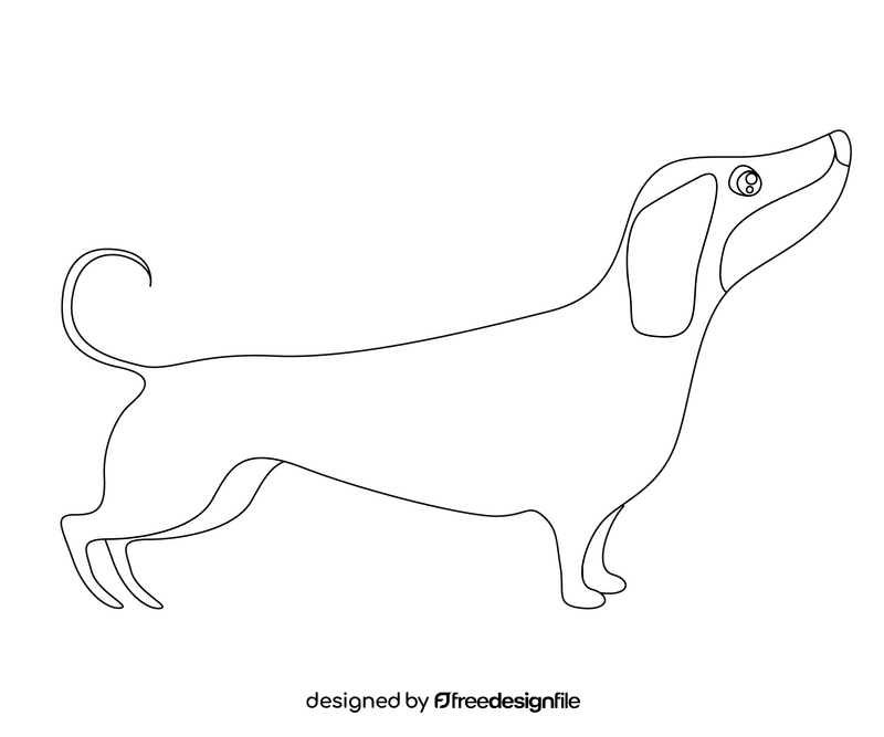 Dachshund free black and white clipart