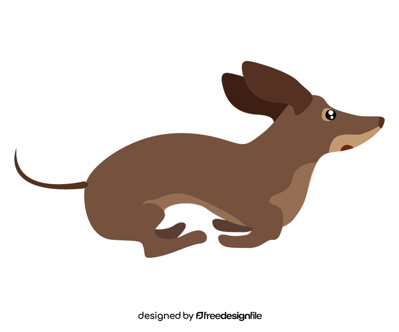 Running dachshund dog illustration clipart