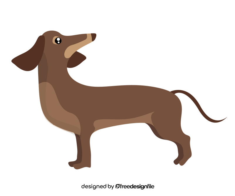 Dachshund looking back clipart