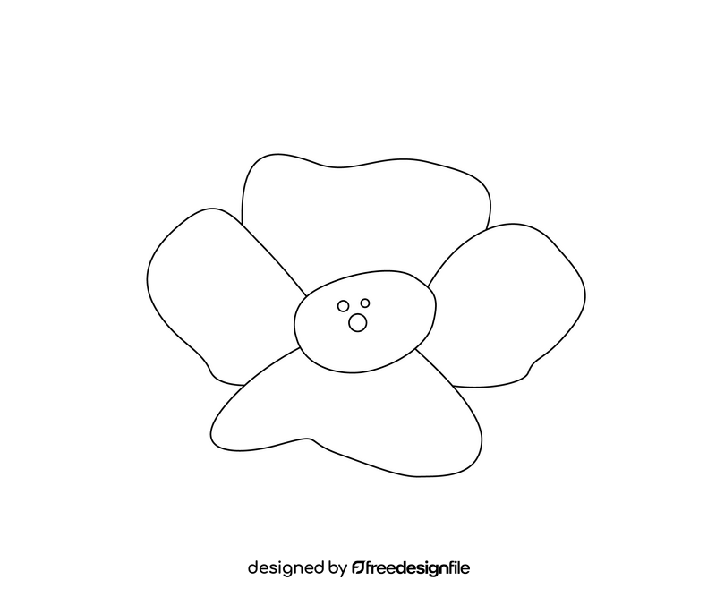 Flower drawing black and white clipart