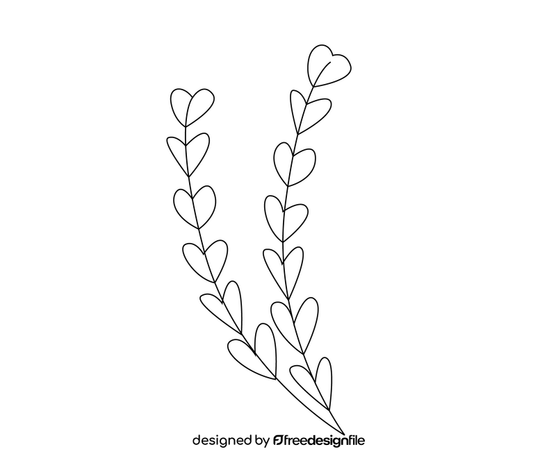 Flowers black and white clipart