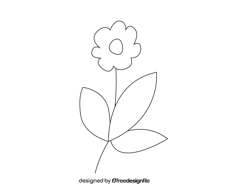Free flower black and white clipart
