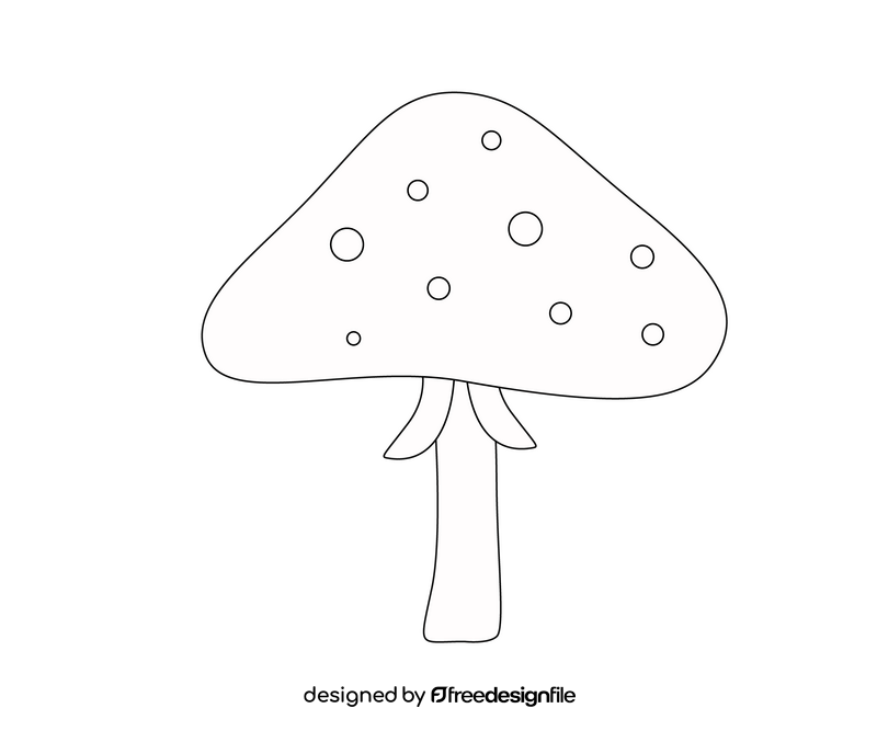 Mushroom drawing black and white clipart