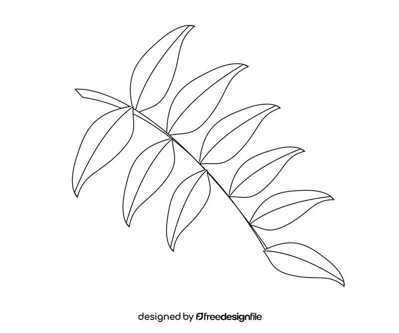 Free tree branch black and white clipart