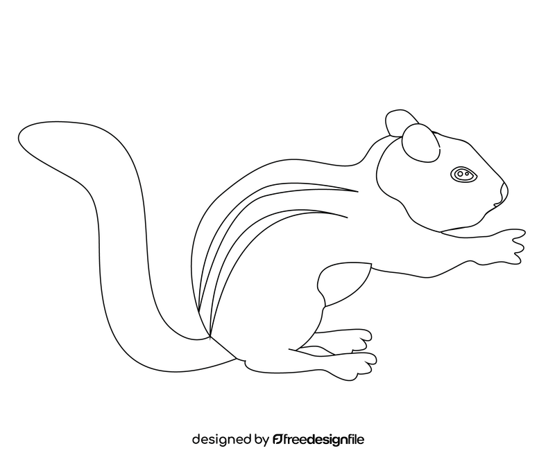Chipmunk rodent free black and white clipart