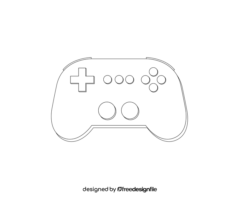 Joystick video game controller free black and white clipart