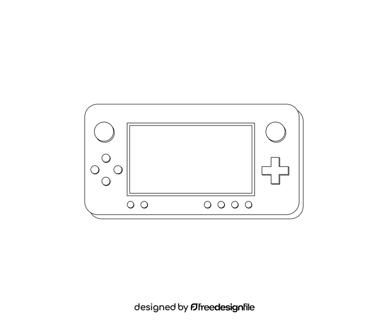 PSP video game console black and white clipart