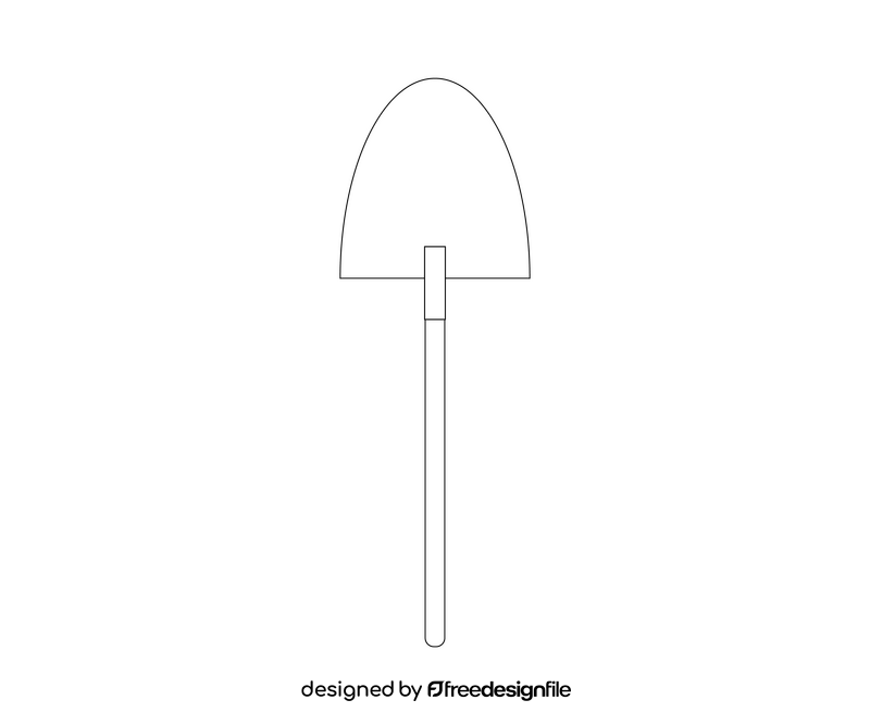 Free shovel black and white clipart