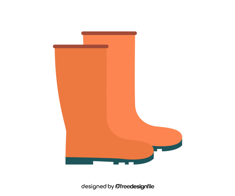 Orange rubber boots clipart