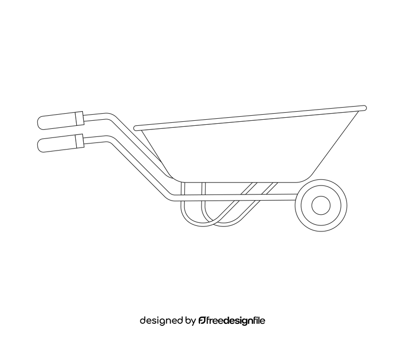 Garden trolley free black and white clipart