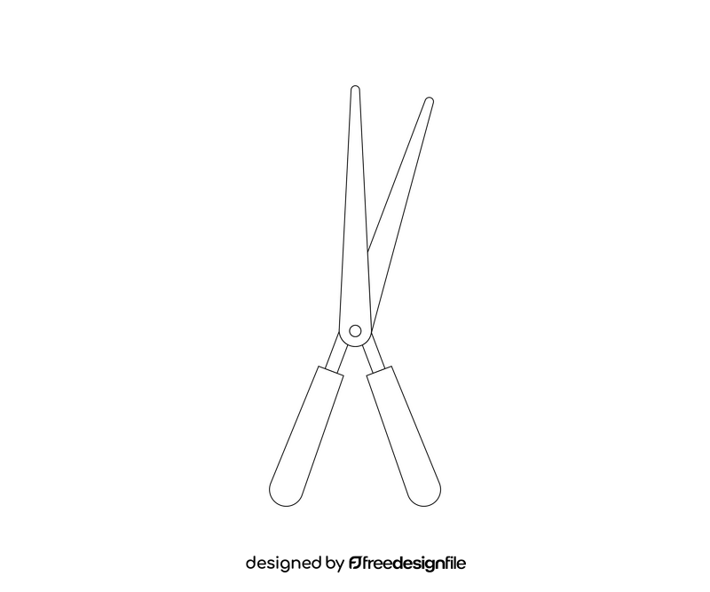 Garden shears scissors illustration black and white clipart
