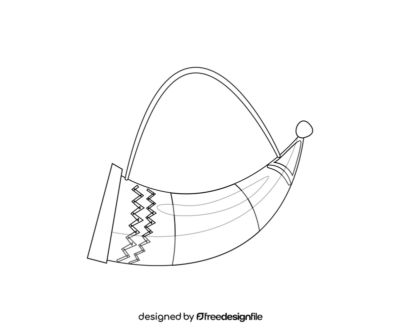 Georgian horn black and white clipart