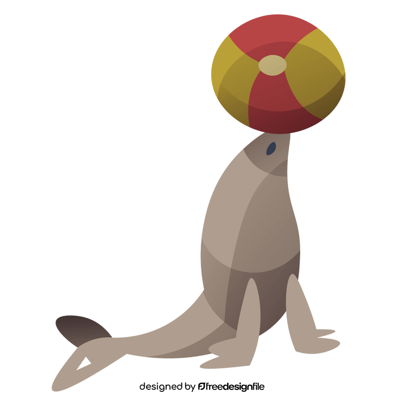 Seal in circus playing ball clipart