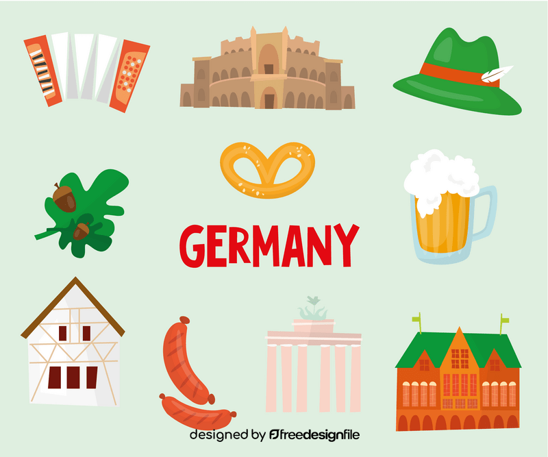 Germany travel symbols vector