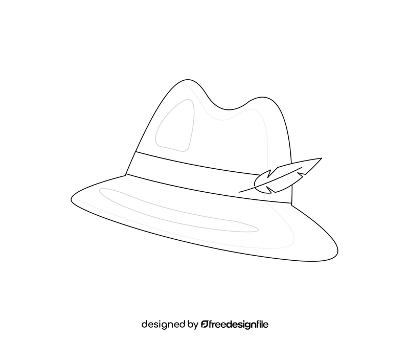 German green Oktoberfest hat black and white clipart