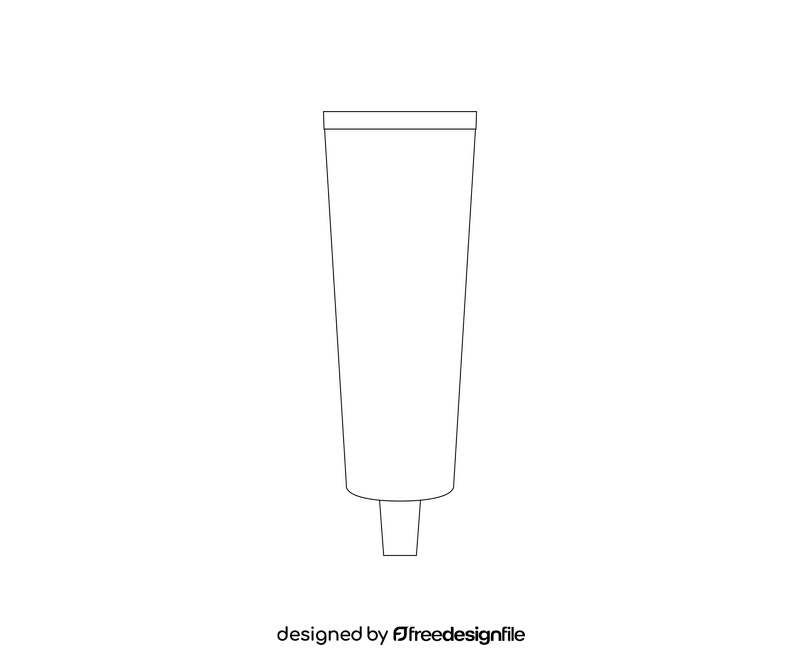 Cosmetic tube free black and white clipart