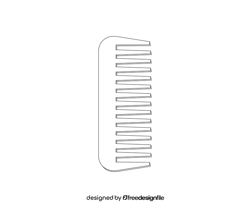 Hair comb black and white clipart