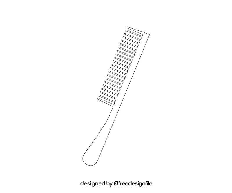 Cartoon hair comb black and white clipart