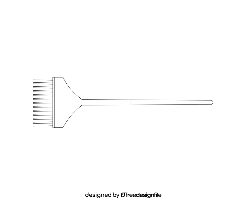 Cartoon hairdresser brush black and white clipart