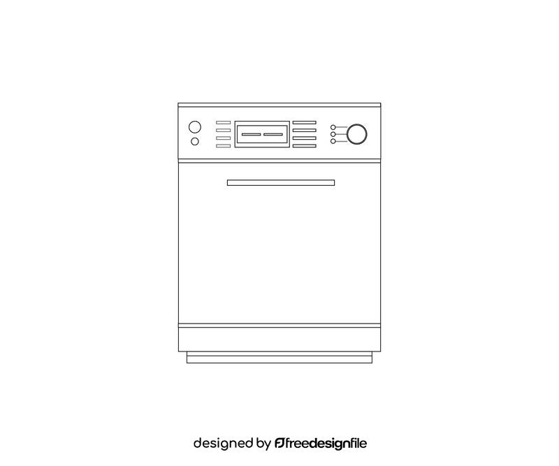 Dishwasher free black and white clipart