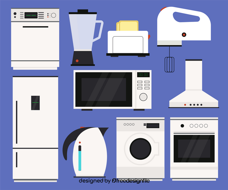 Electronic household kitchen appliances vector