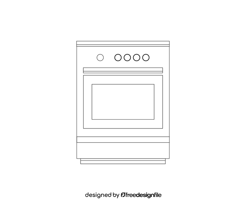 Free stove black and white clipart