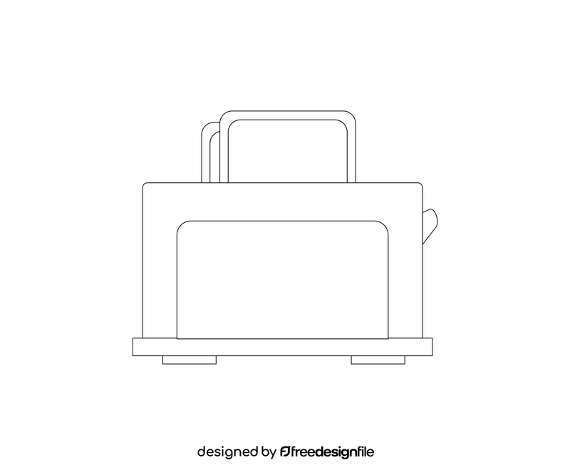 Toaster illustration black and white clipart