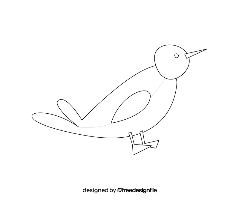 Gull illustration black and white clipart