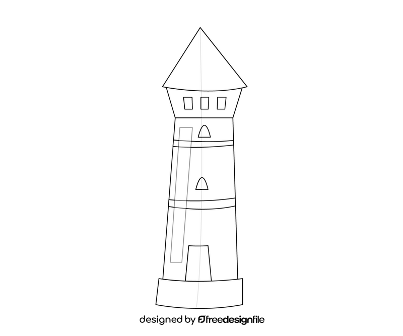 Iceland lighthouse black and white clipart