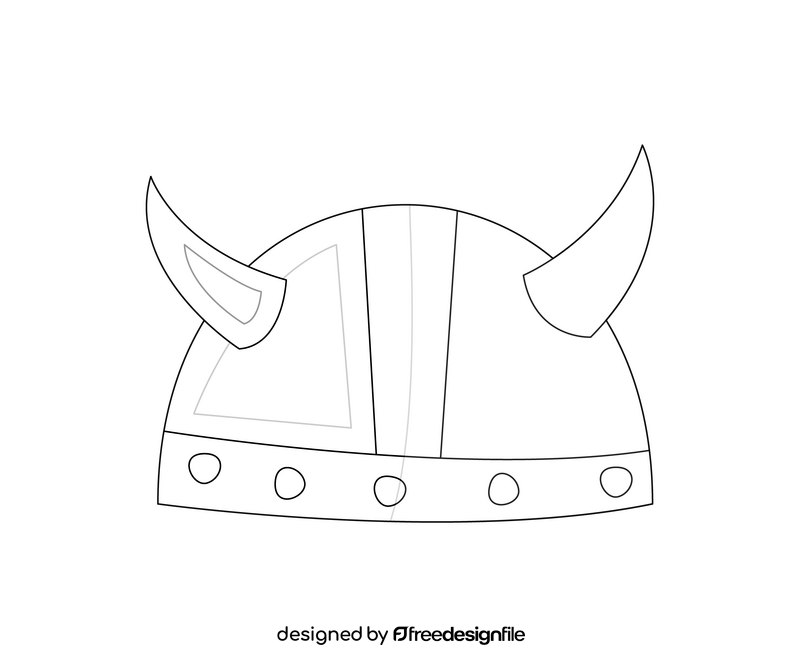 Viking helmet drawing black and white clipart