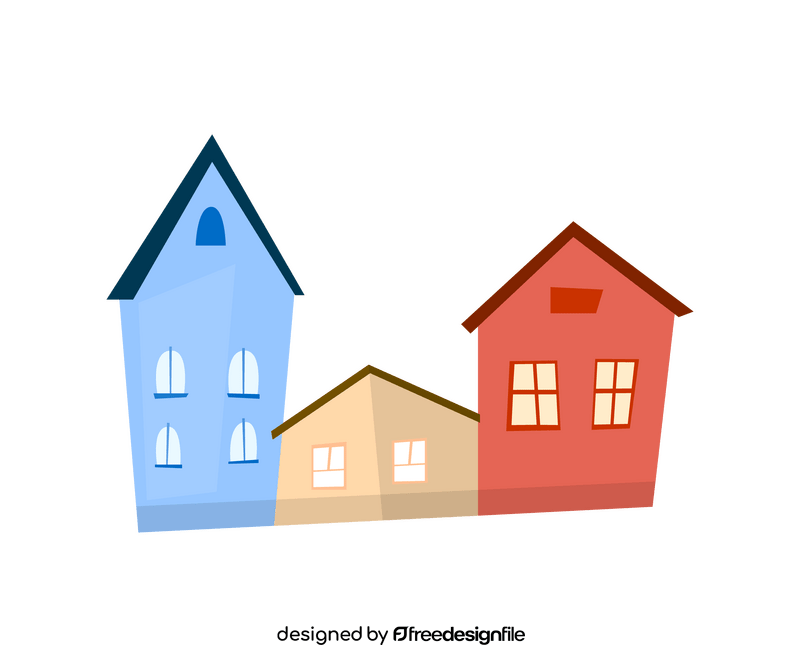 Colorful houses clipart