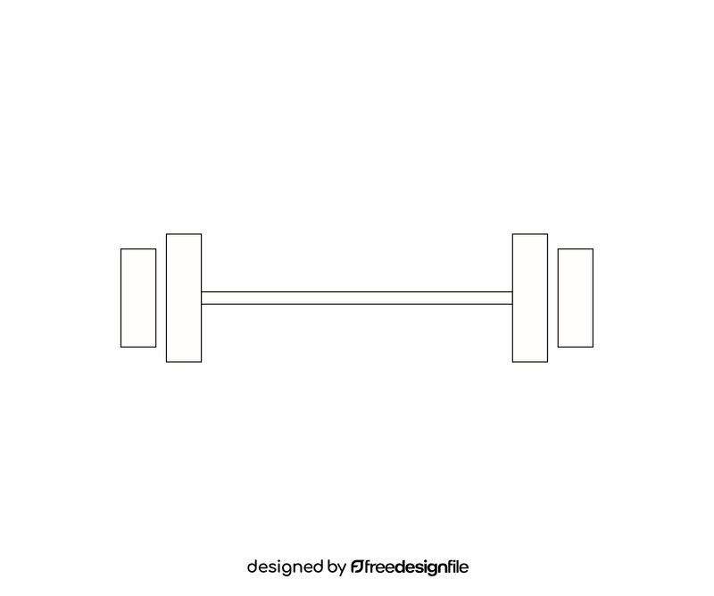 Cartoon barbell black and white clipart