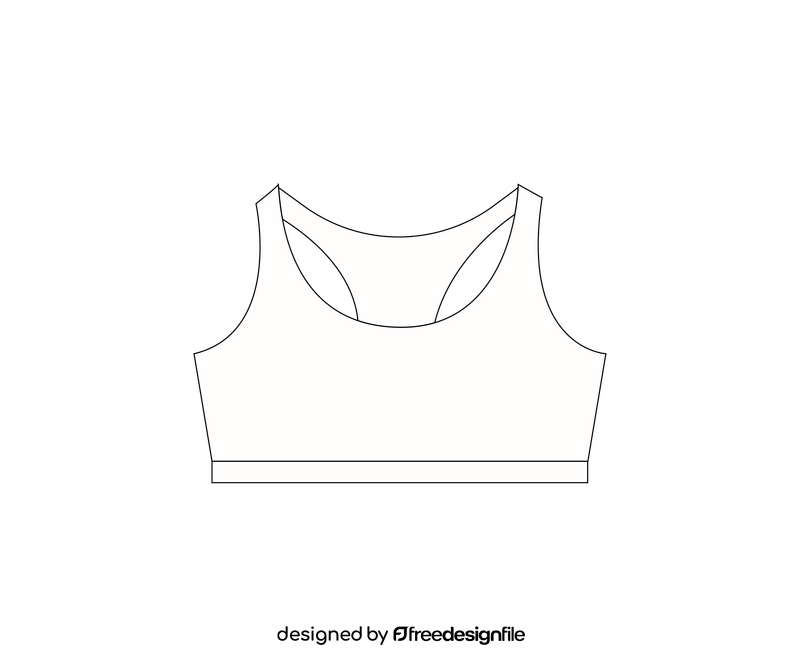 Women sports top black and white clipart
