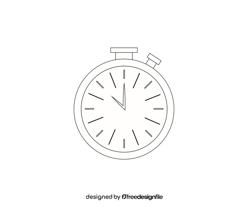 Stopwatch drawing black and white clipart