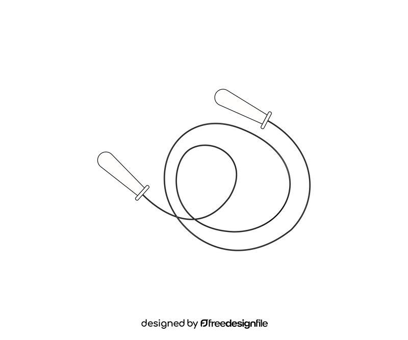 Jump rope illustration black and white clipart