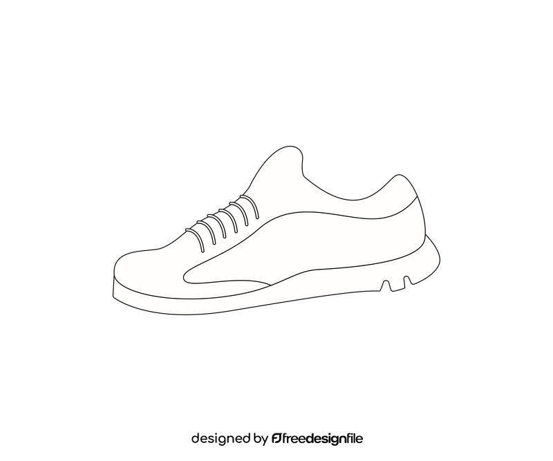 Free sneakers black and white clipart