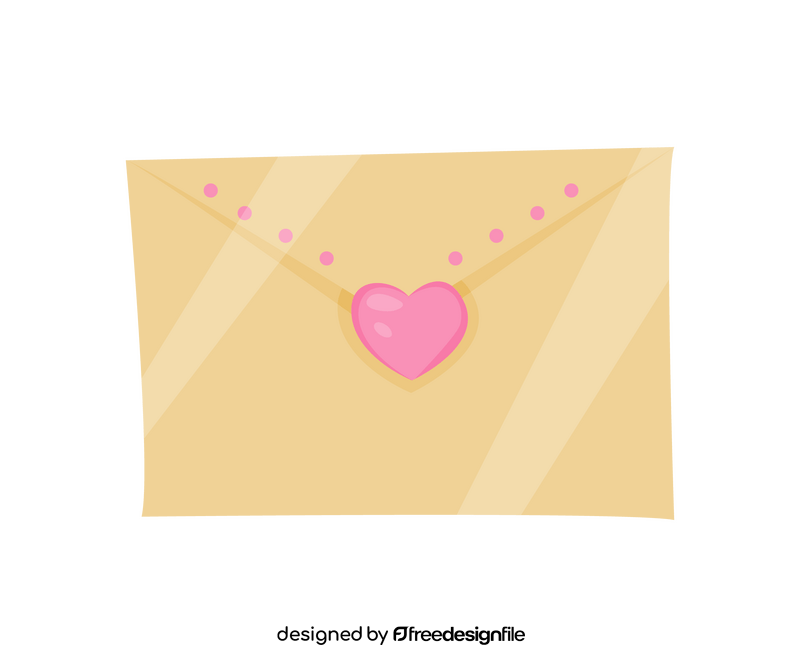 Valentine envelope with heart clipart