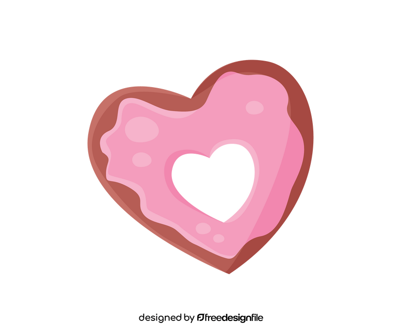Romantic heart donuts clipart