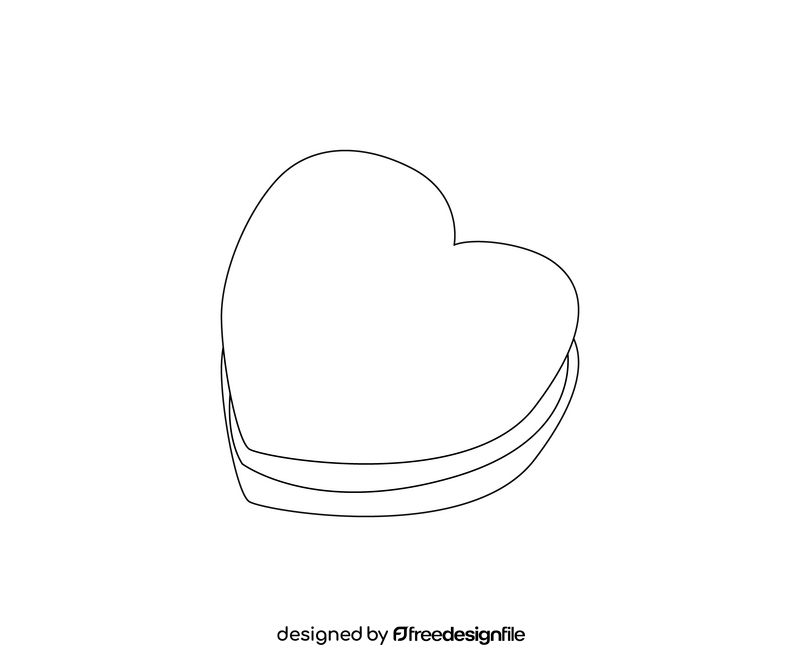 Heart shaped macaron black and white clipart