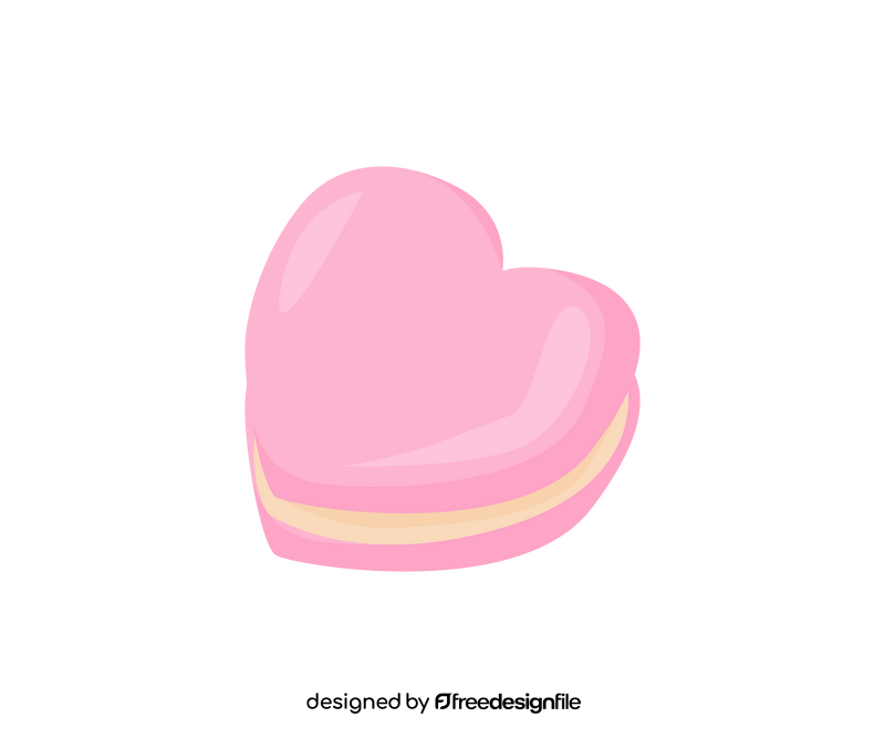 Pink heart shaped macaron clipart