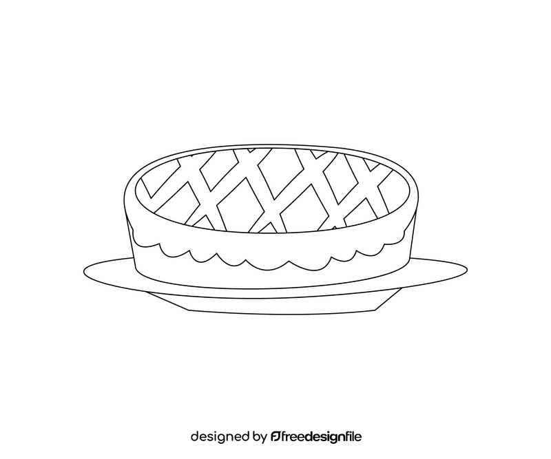 Cartoon pie black and white clipart