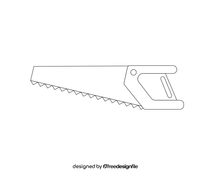 Cartoon handsaw black and white clipart